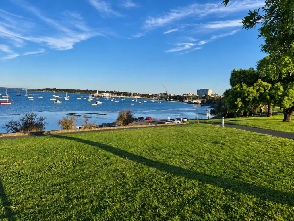 Parkland along the Geelong waterfront